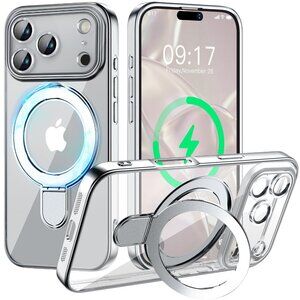 iPhone 17 Pro Max Case – Clear Magnetic Invisible Stand Shockproof New No Box